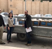 Dr. Aziza Nassar, delivered donated infection control materials to the Vice Governor of Nablus