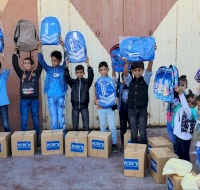 School Bag and stationary distribution for children in Gaza