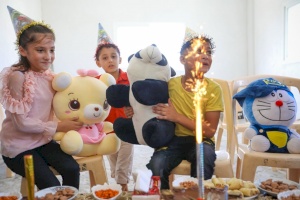 Two Orphans Enjoy a Birthday Party in Gaza