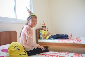 Two Orphans Enjoy a Birthday Party in Gaza