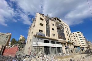 Gaza PCRF office destroyed in an air strike