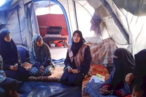 Group Session for Women in a Tent Shelter, Southern Gaza