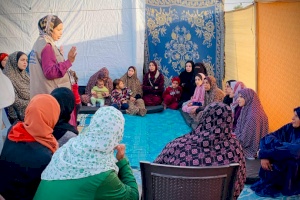 Psychological Support Session for Women in a Shelter, Southern Gaza