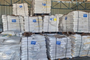 Unloading Flour Trucks at PCRF Storage Facilities