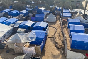 A View of the Displaced Families Camp in Gaza
