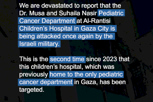 Second Attack against PCRF’s Pediatric Cancer Department in Gaza