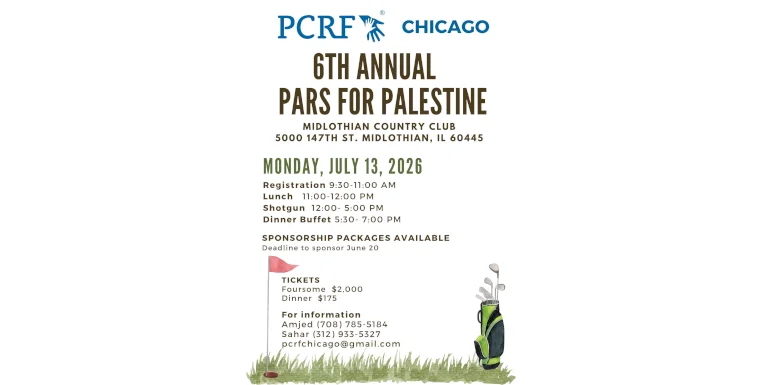 PCRF-Chicago 6th Annual Pars for Palestine 2026