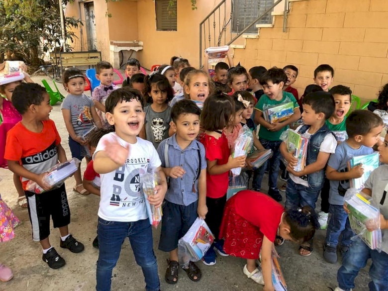 PCRF distributed school supplies for children in the remote areas of Tulkarm.