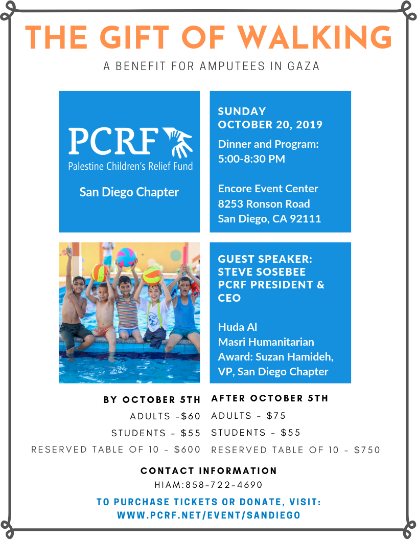 San Diego The Gift of Walking: A Benefit For Amputees In Gaza
