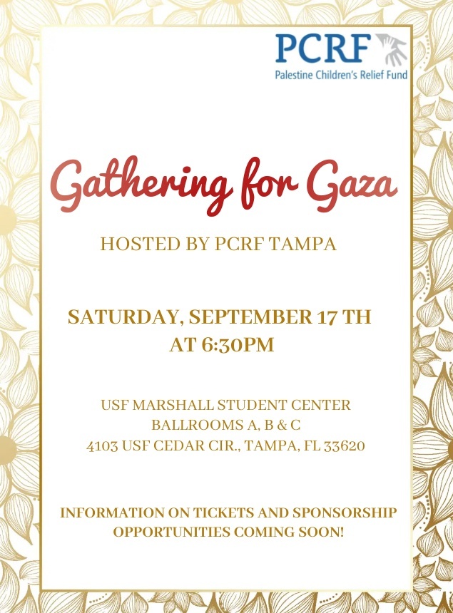 PCRF - Tampa Gathering For Gaza 2022