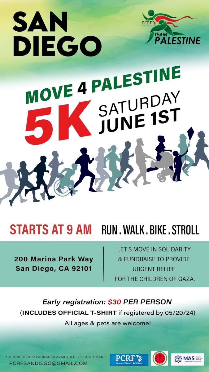 PCRF - San Diego 5K Move For Palestine